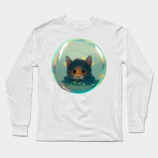 Cute cat in a bubble Long Sleeve T-Shirt